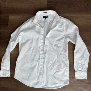 Express White Casual Button Down Dress Shirt